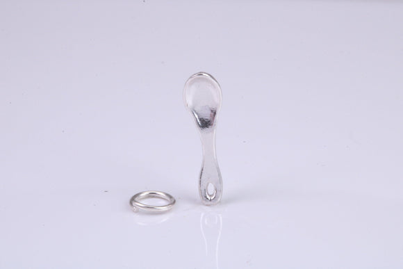 Spoon Charm, Traditional Charm, Made from Solid 925 Grade Sterling Silver, Complete with Attachment Link
