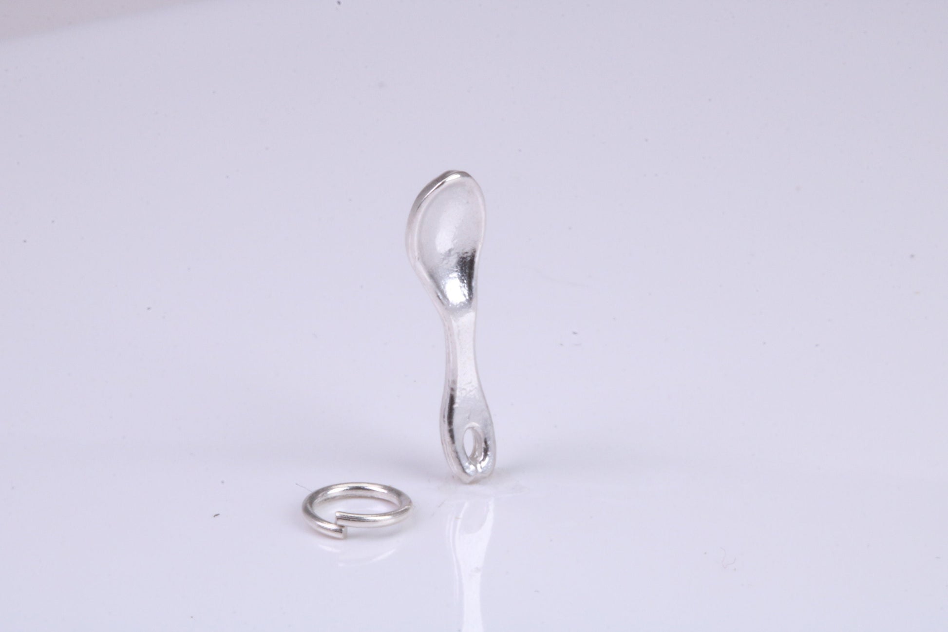 Spoon Charm, Traditional Charm, Made from Solid 925 Grade Sterling Silver, Complete with Attachment Link