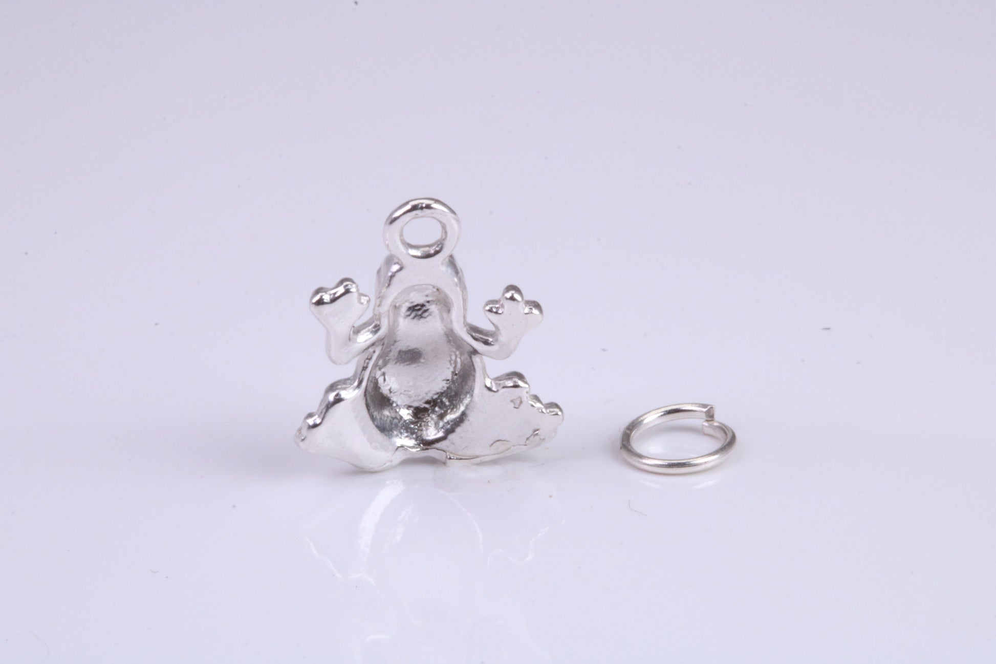 Frog Charm, Traditional Charm, Made from Solid 925 Grade Sterling Silver, Complete with Attachment Link