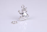 Frog Charm, Traditional Charm, Made from Solid 925 Grade Sterling Silver, Complete with Attachment Link