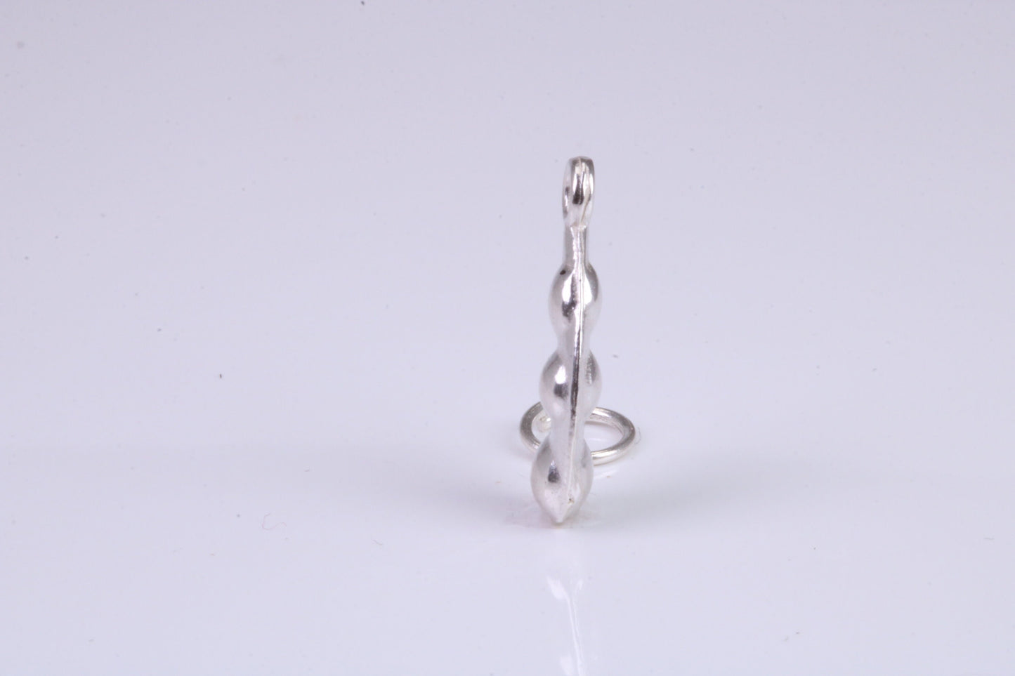 Peapod Charm, Traditional Charm, Made from Solid 925 Grade Sterling Silver, Complete with Attachment Link