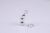 Peapod Charm, Traditional Charm, Made from Solid 925 Grade Sterling Silver, Complete with Attachment Link