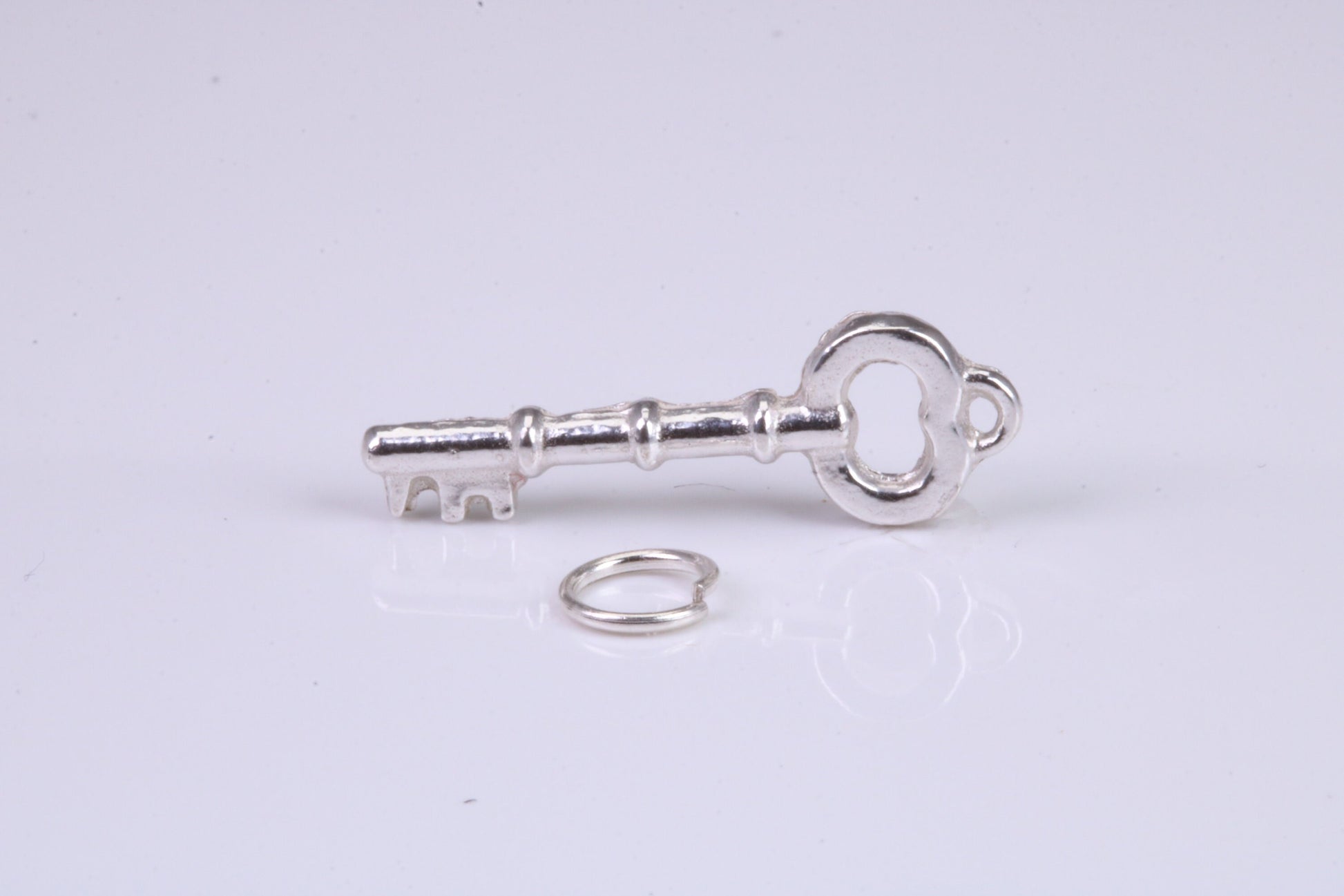 Key Charm, Traditional Charm, Made from Solid 925 Grade Sterling Silver, Complete with Attachment Link