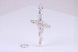 33 mm Long Cross Necklace, made from solid Sterling Silver, With 18 Inch Long Chain