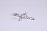 33 mm Long Cross Necklace, made from solid Sterling Silver, With 18 Inch Long Chain
