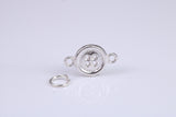 Button Charm, Made from Solid Cast Silver