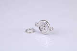 Button Charm, Made from Solid Cast Silver