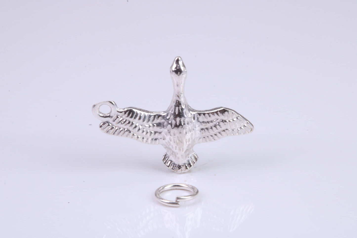 Seagull Charm, Traditional Charm, Made from Solid 925 Grade Sterling Silver, Complete with Attachment Link