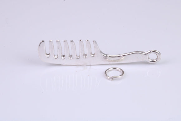 Large Hair Comb Charm, Traditional Charm, Made from Solid 925 Grade Sterling Silver, Complete with Attachment Link