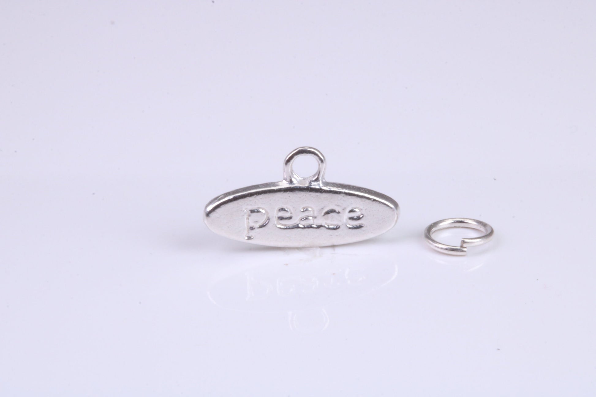 Peace Charm, Traditional Charm, Made from Solid 925 Grade Sterling Silver, Complete with Attachment Link