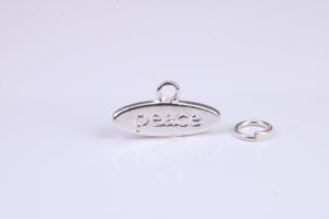 Peace Charm, Traditional Charm, Made from Solid 925 Grade Sterling Silver, Complete with Attachment Link
