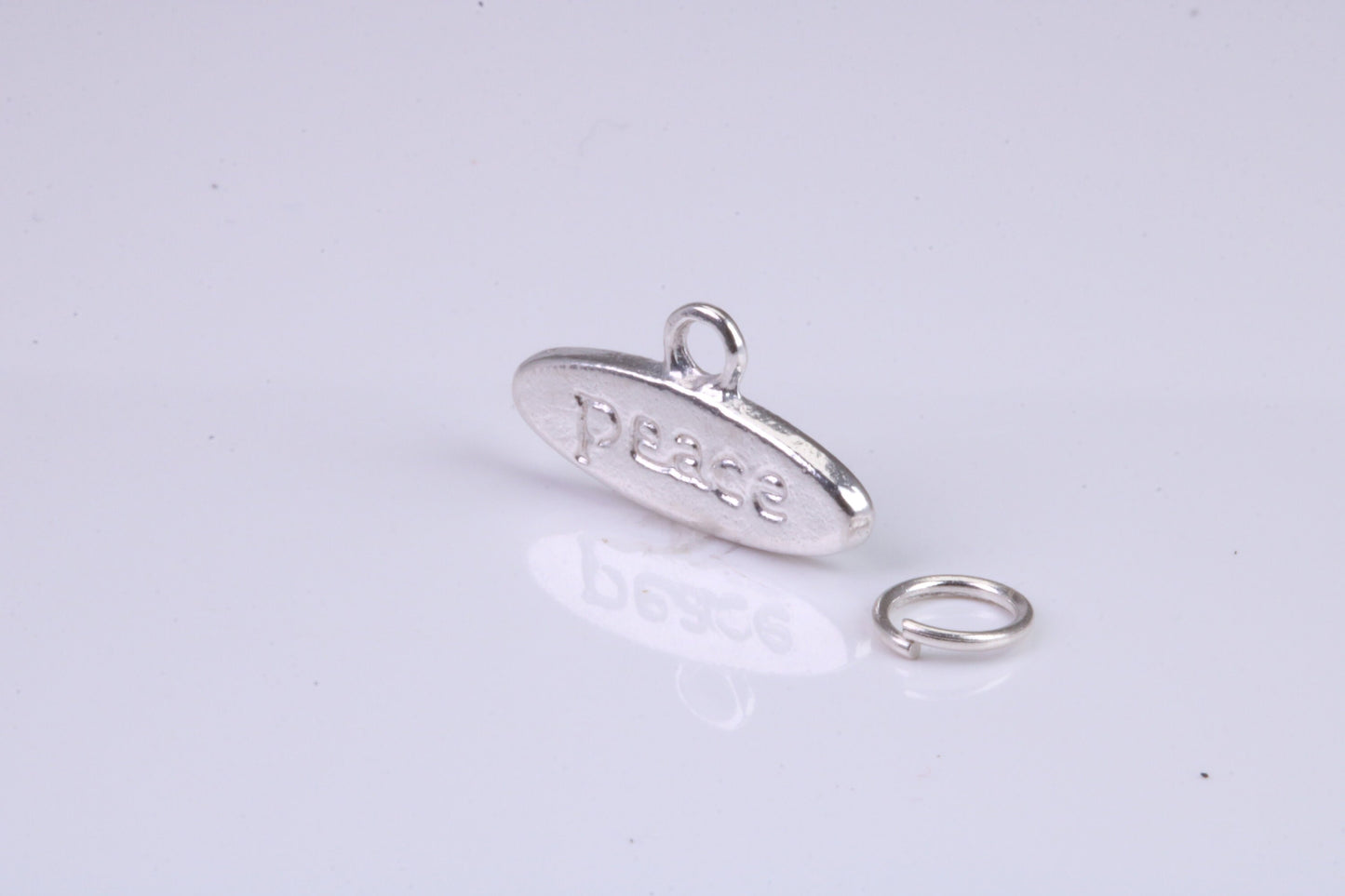 Peace Charm, Traditional Charm, Made from Solid 925 Grade Sterling Silver, Complete with Attachment Link