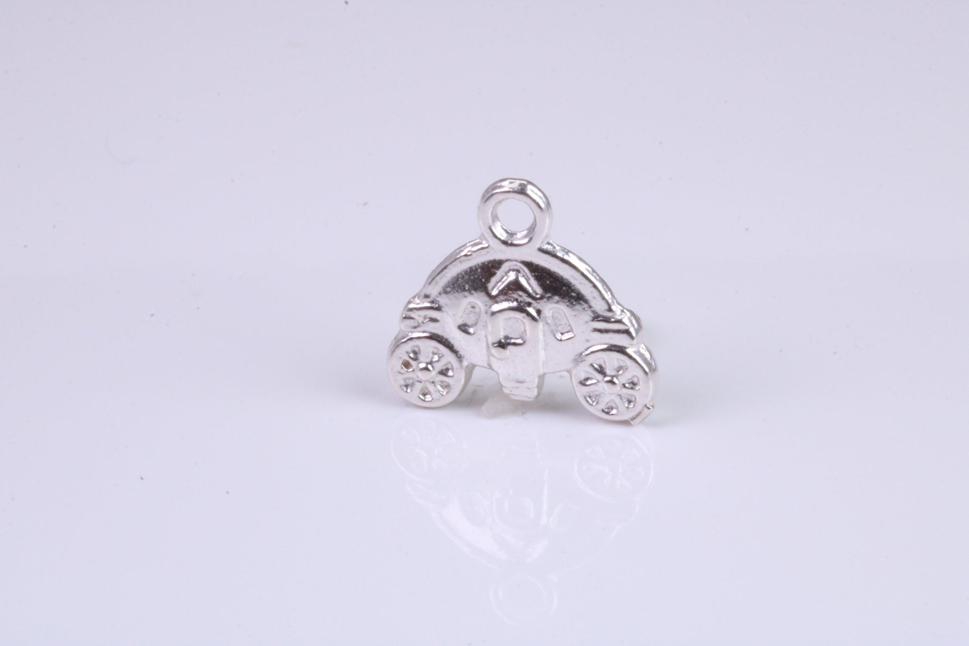 Princess Carriage Charm, Traditional Charm, Made from Solid 925 Grade Sterling Silver, Complete with Attachment Link