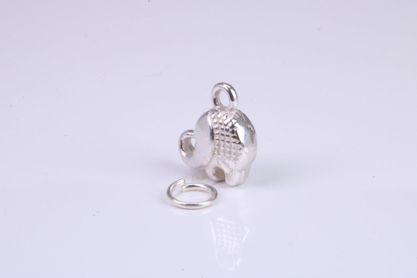 Elephant Charm, Traditional Charm, Made from Solid 925 Grade Sterling Silver, Complete with Attachment Link