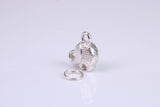 Elephant Charm, Made from Solid Cast Silver, Complete with Attachment Link