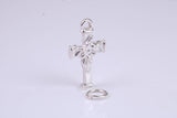 Cross Charm, Made from Solid Cast Silver, Complete with Attachment Link