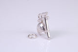 Syringe Charm, Traditional Charm, Made from Solid 925 Grade Sterling Silver, Complete with Attachment Link