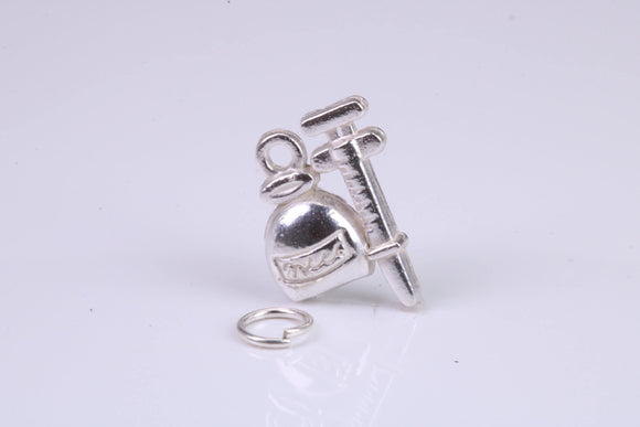 Syringe Charm, Traditional Charm, Made from Solid 925 Grade Sterling Silver, Complete with Attachment Link