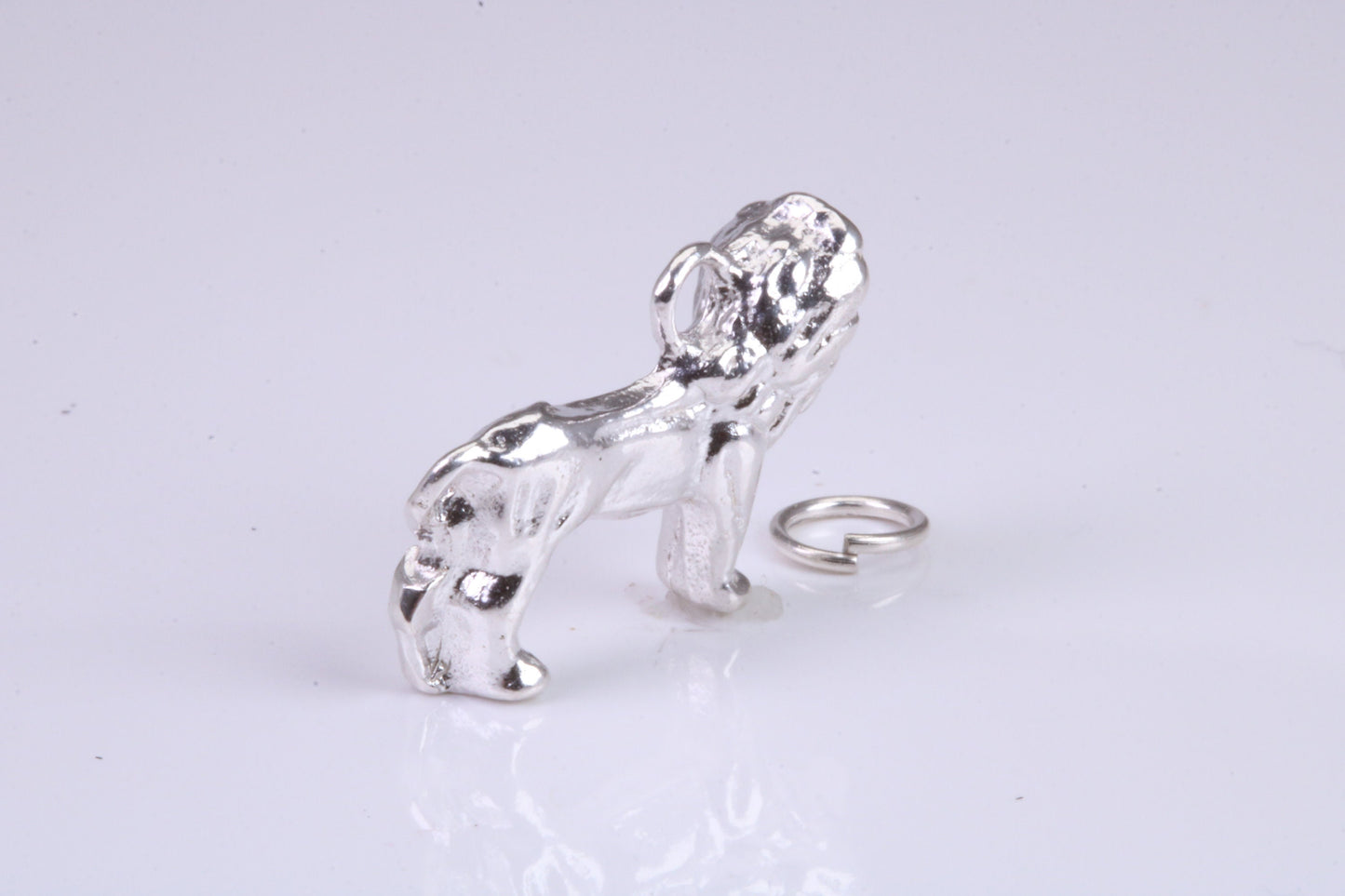 Lion Charm, Traditional Charm, Made from Solid 925 Grade Sterling Silver, Complete with Attachment Link