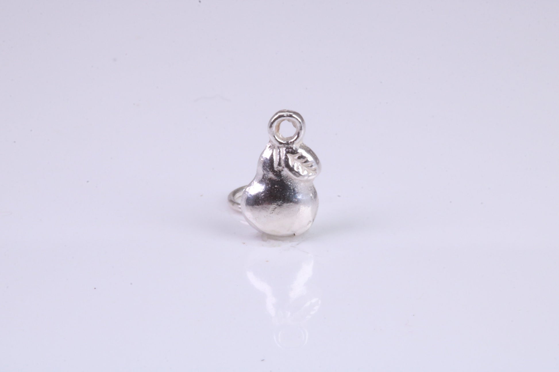 Pear Charm, Traditional Charm, Made from Solid 925 Grade Sterling Silver, Complete with Attachment Link