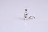 Pear Charm, Traditional Charm, Made from Solid 925 Grade Sterling Silver, Complete with Attachment Link