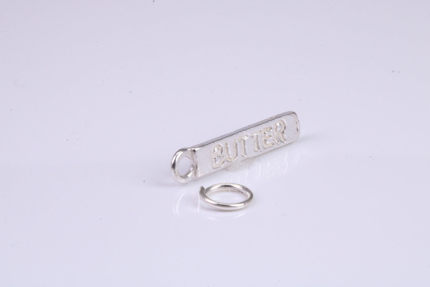 Butter Charm, Traditional Charm, Made from Solid 925 Grade Sterling Silver, Complete with Attachment Link