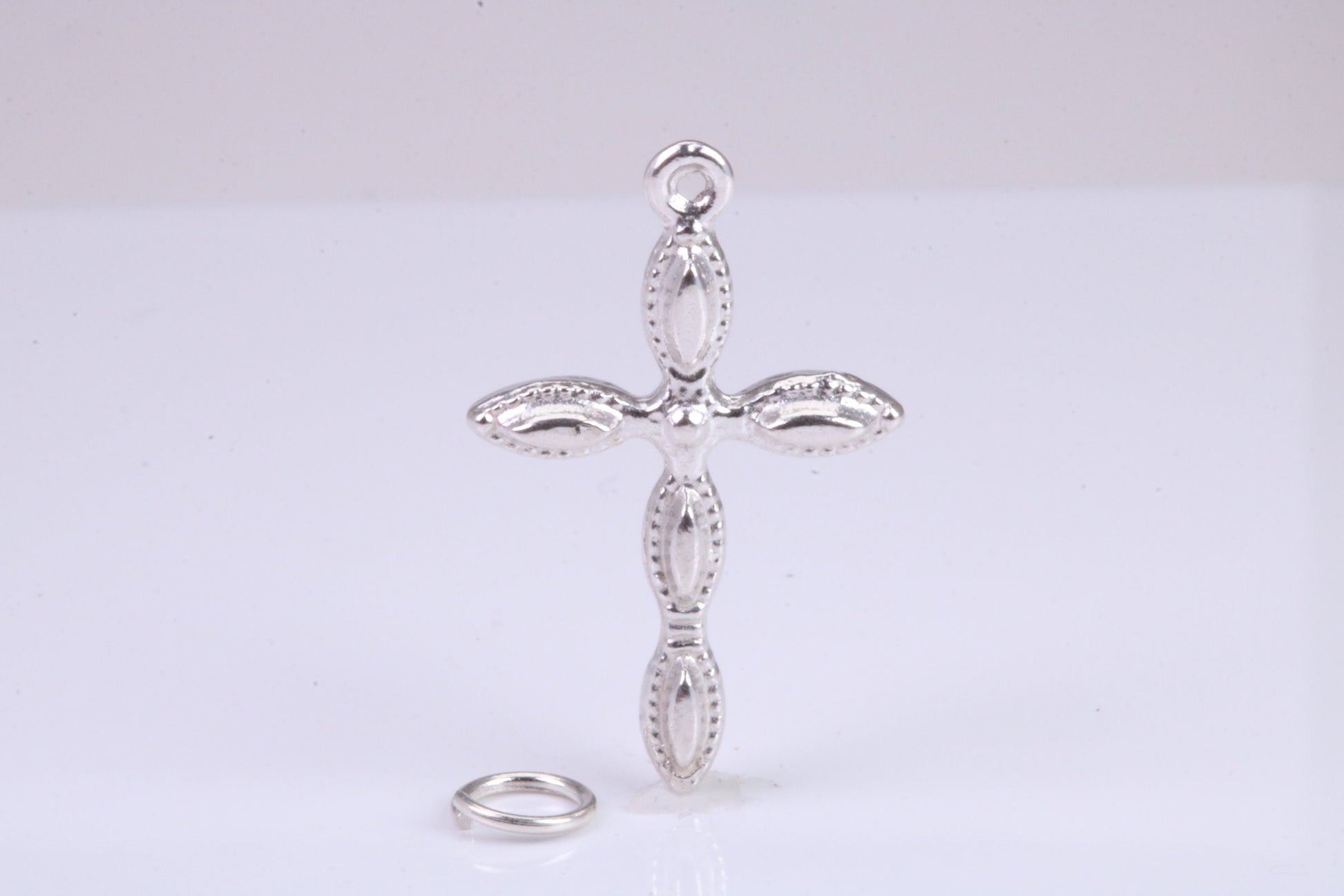 28 mm Long Cross Necklace, made from solid Sterling Silver, With 18 Inch Long Chain