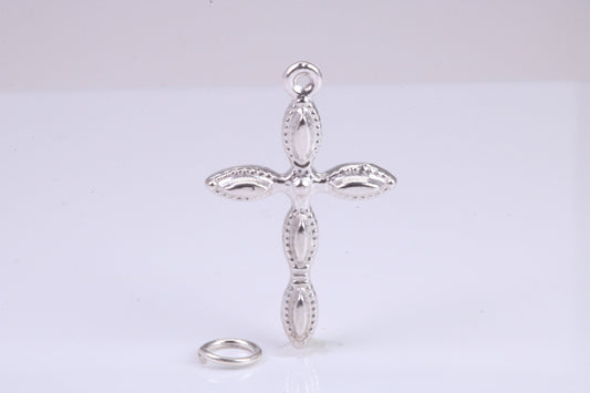 28 mm Long Cross Necklace, made from solid Sterling Silver, With 18 Inch Long Chain