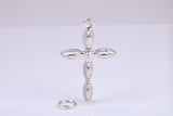 28 mm Long Cross Necklace, made from solid Sterling Silver, With 18 Inch Long Chain