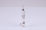 28 mm Long Cross Necklace, made from solid Sterling Silver, With 18 Inch Long Chain