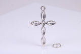 28 mm Long Cross Necklace, made from solid Sterling Silver, With 18 Inch Long Chain