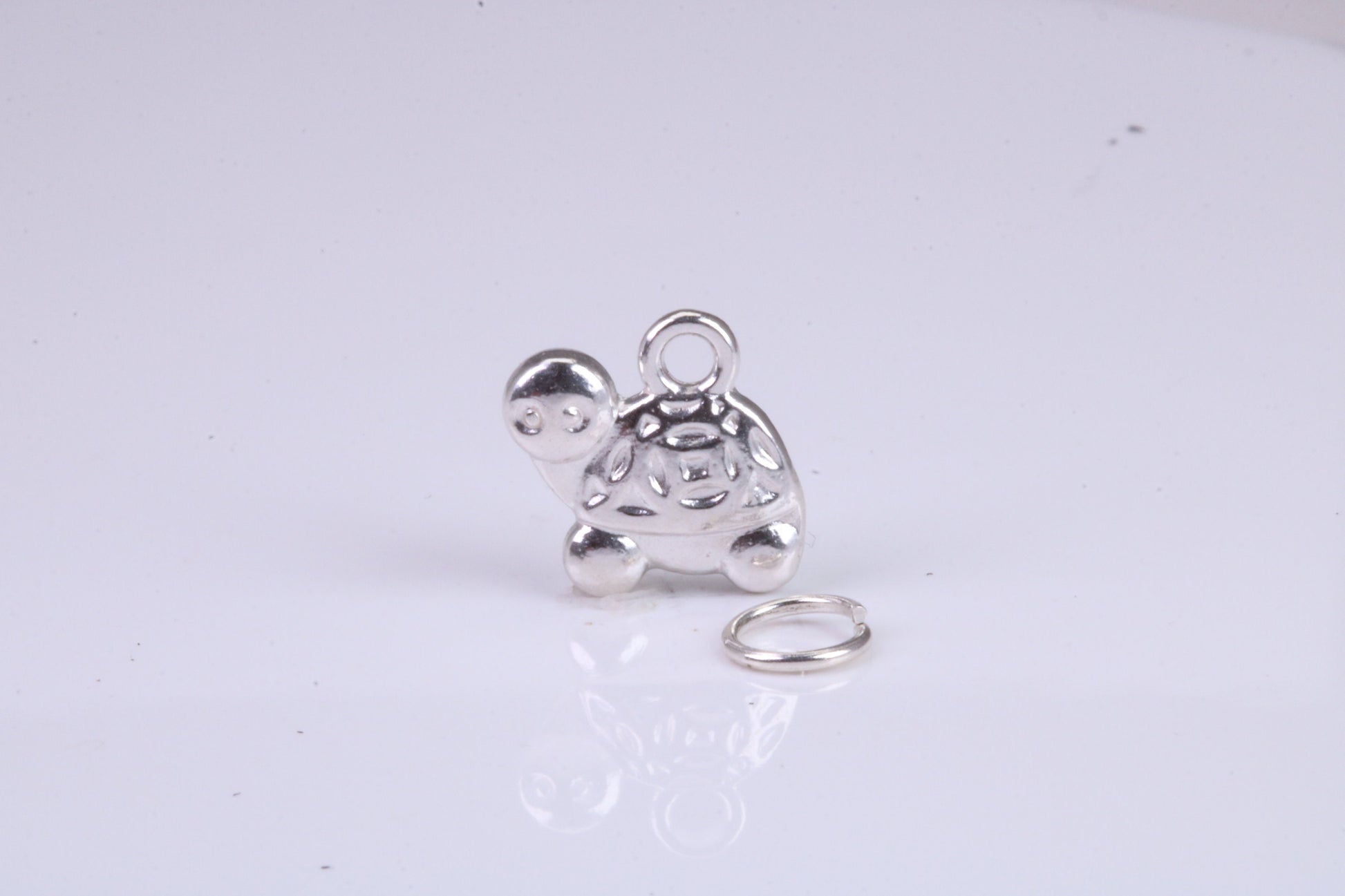 Tortoise Charm, Traditional Charm, Made from Solid 925 Grade Sterling Silver, Complete with Attachment Link