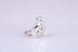 Ying and Yang Charm, Traditional Charm, Made from Solid 925 Grade Sterling Silver, Complete with Attachment Link