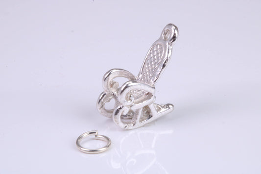 Rocking Chair Charm, Traditional Charm, Made from Solid 925 Grade Sterling Silver, Complete with Attachment Link