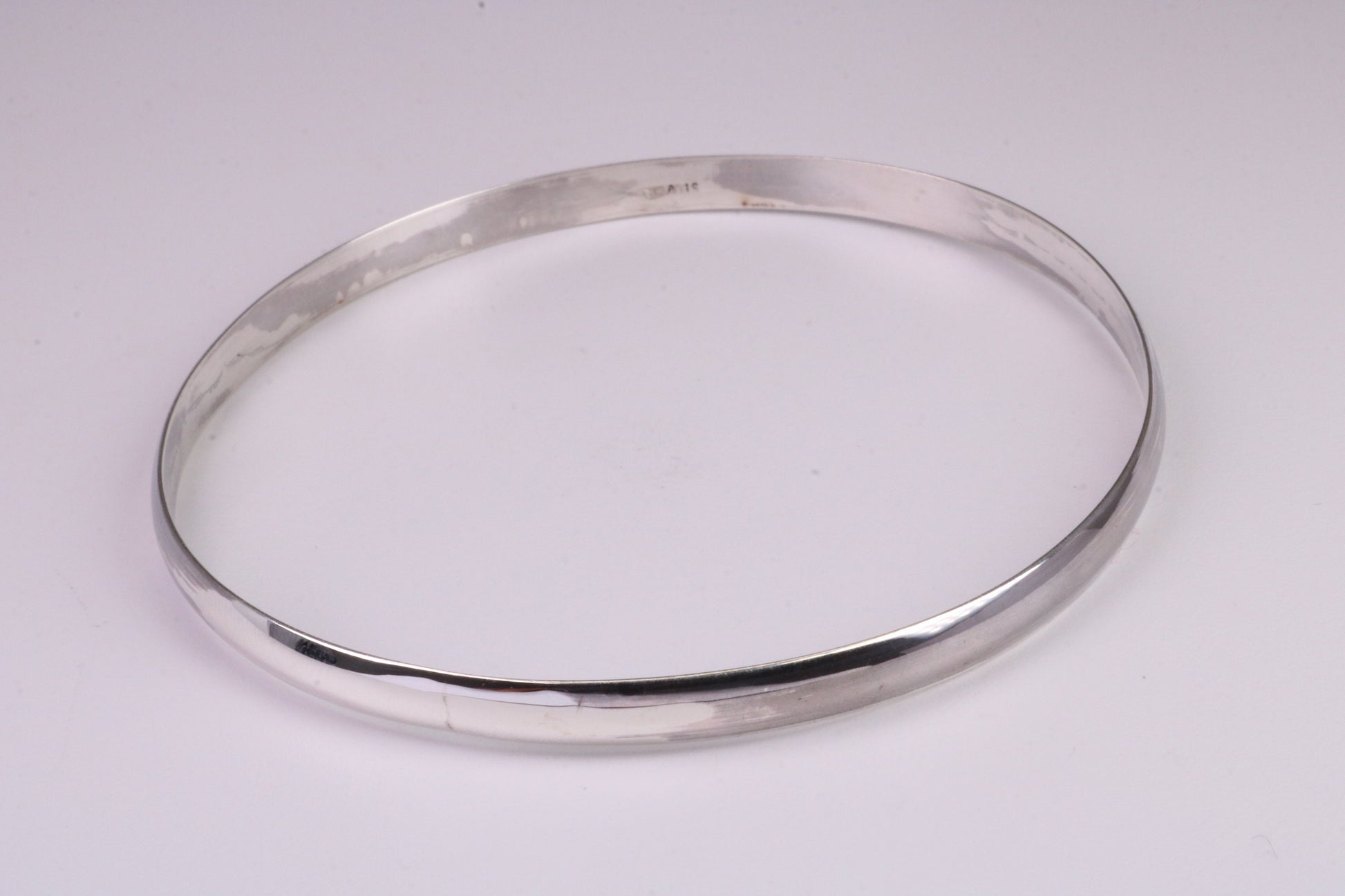 70 mm Round and 5 mm wide Solid Silver Bangle