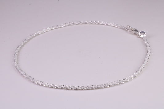 Fancy Link Sterling Silver Bracelet, 2.50 mm Wide and 9 Inches Long