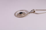Black Onyx set Necklace, made from solid Sterling Silver, 18 Inches Long Snake Chain