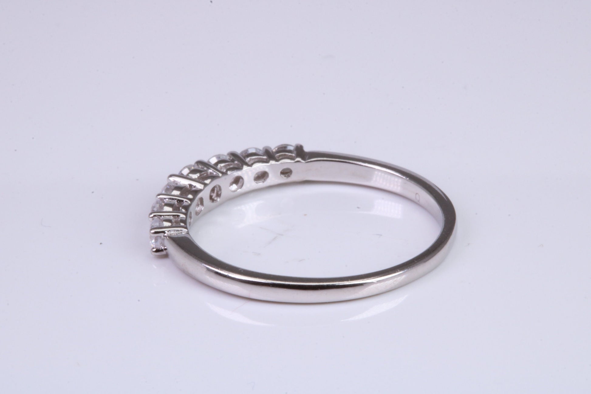 Silver C Z set Platinum and Diamond Look Eternity Ring