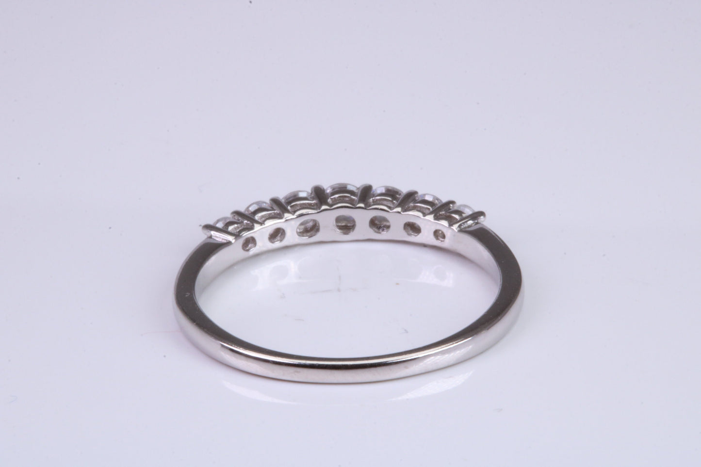 Silver C Z set Platinum and Diamond Look Eternity Ring