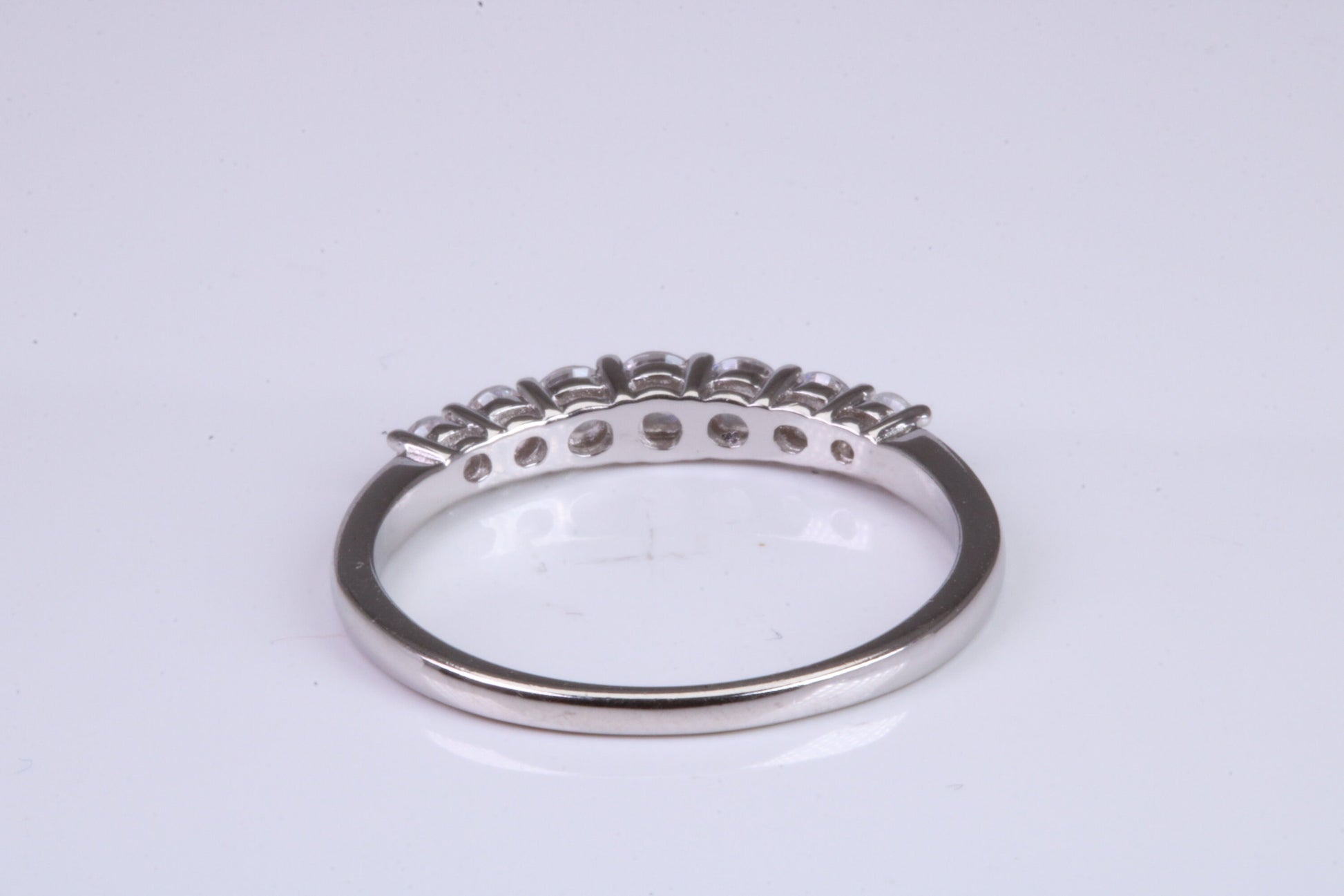 Silver C Z set Platinum and Diamond Look Eternity Ring