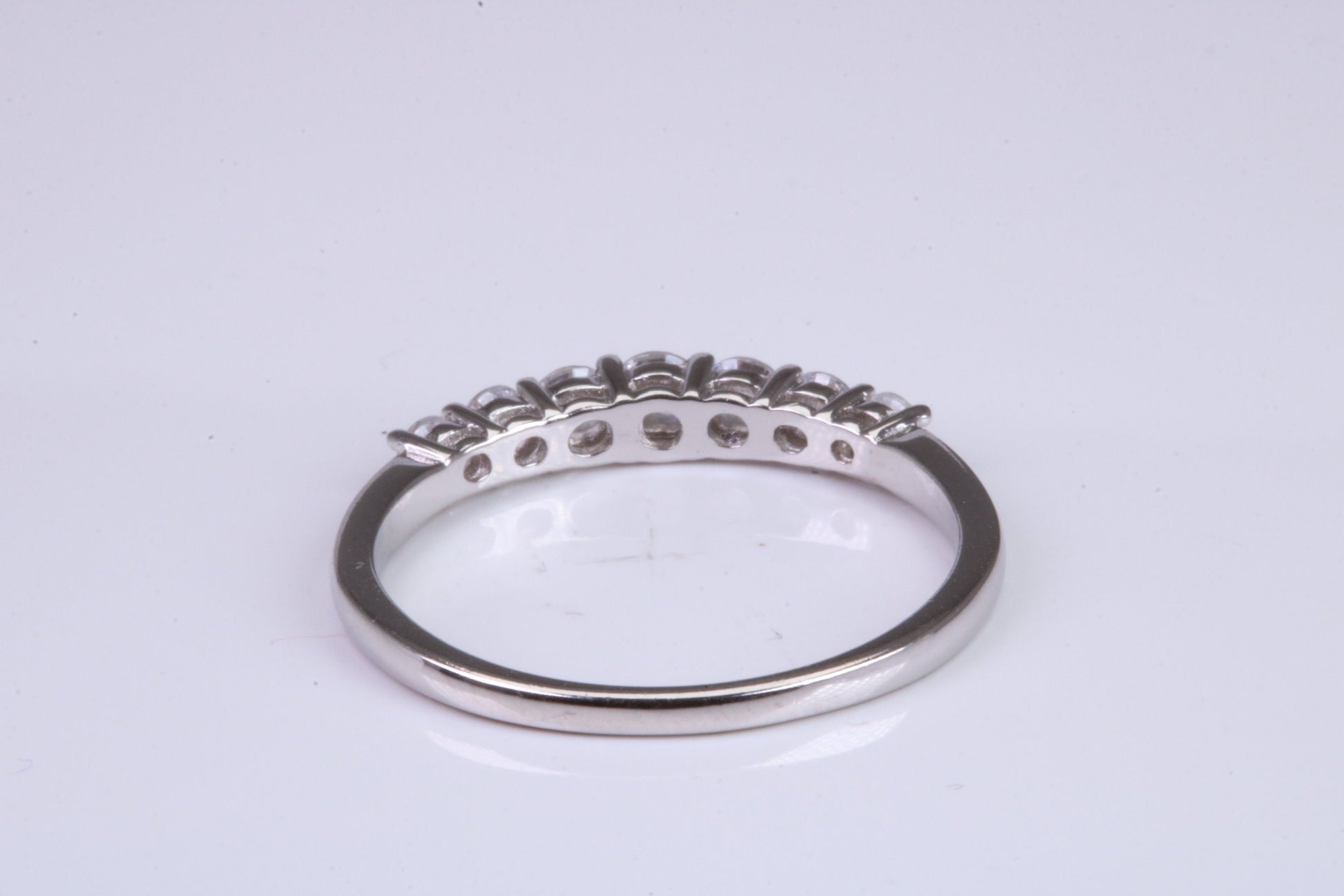 Silver C Z set Platinum and Diamond Look Eternity Ring