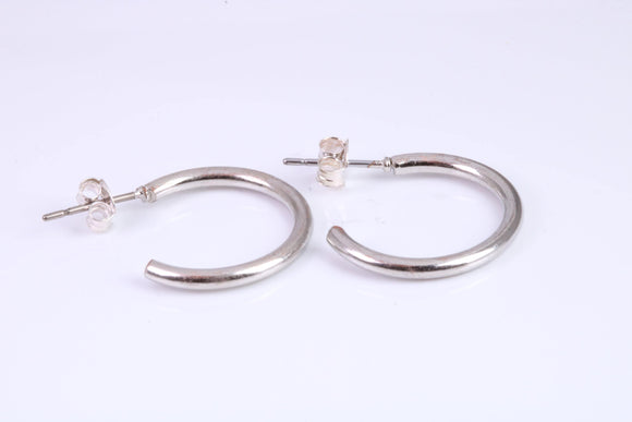 20 mm Round Creole Hoop Earrings Made from 925 Grade Sterling Silver