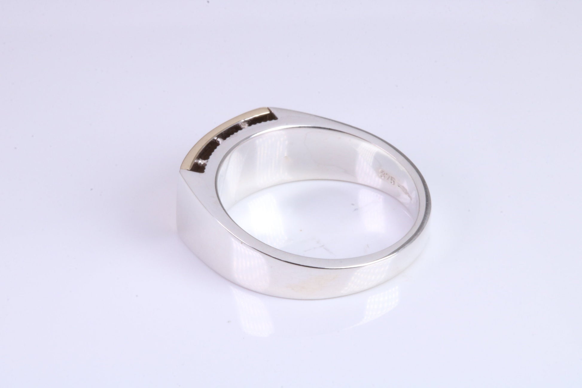 Gents Diamond set Signet Ring, Made from Yellow Gold and Silver, British Hallmarked