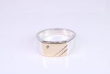 Gents Diamond set Signet Ring, Made from Yellow Gold and Silver, British Hallmarked
