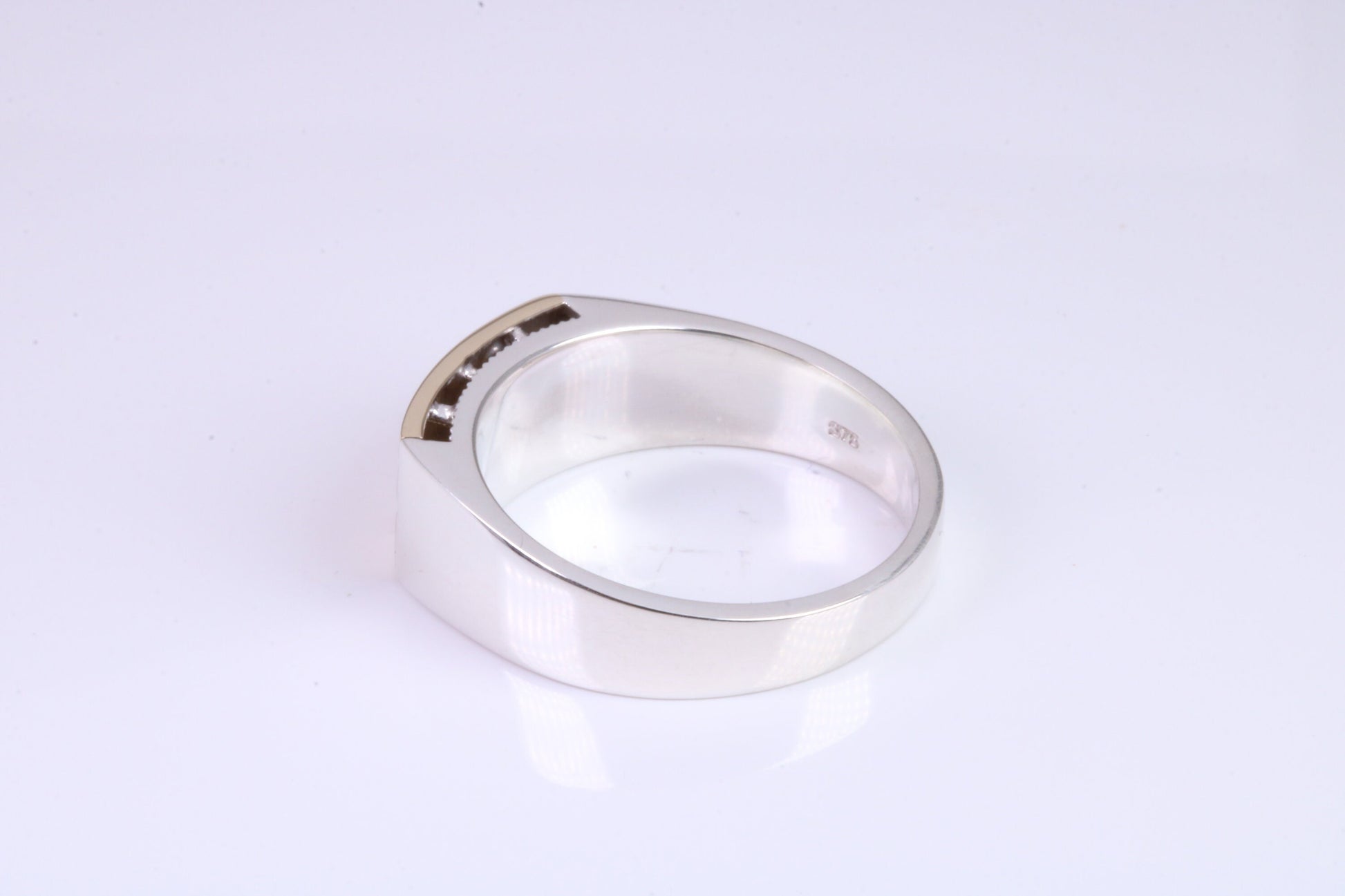 Gents Diamond set Signet Ring, Made from Yellow Gold and Silver, British Hallmarked