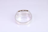 Gents Diamond set Signet Ring, Made from Yellow Gold and Silver, British Hallmarked