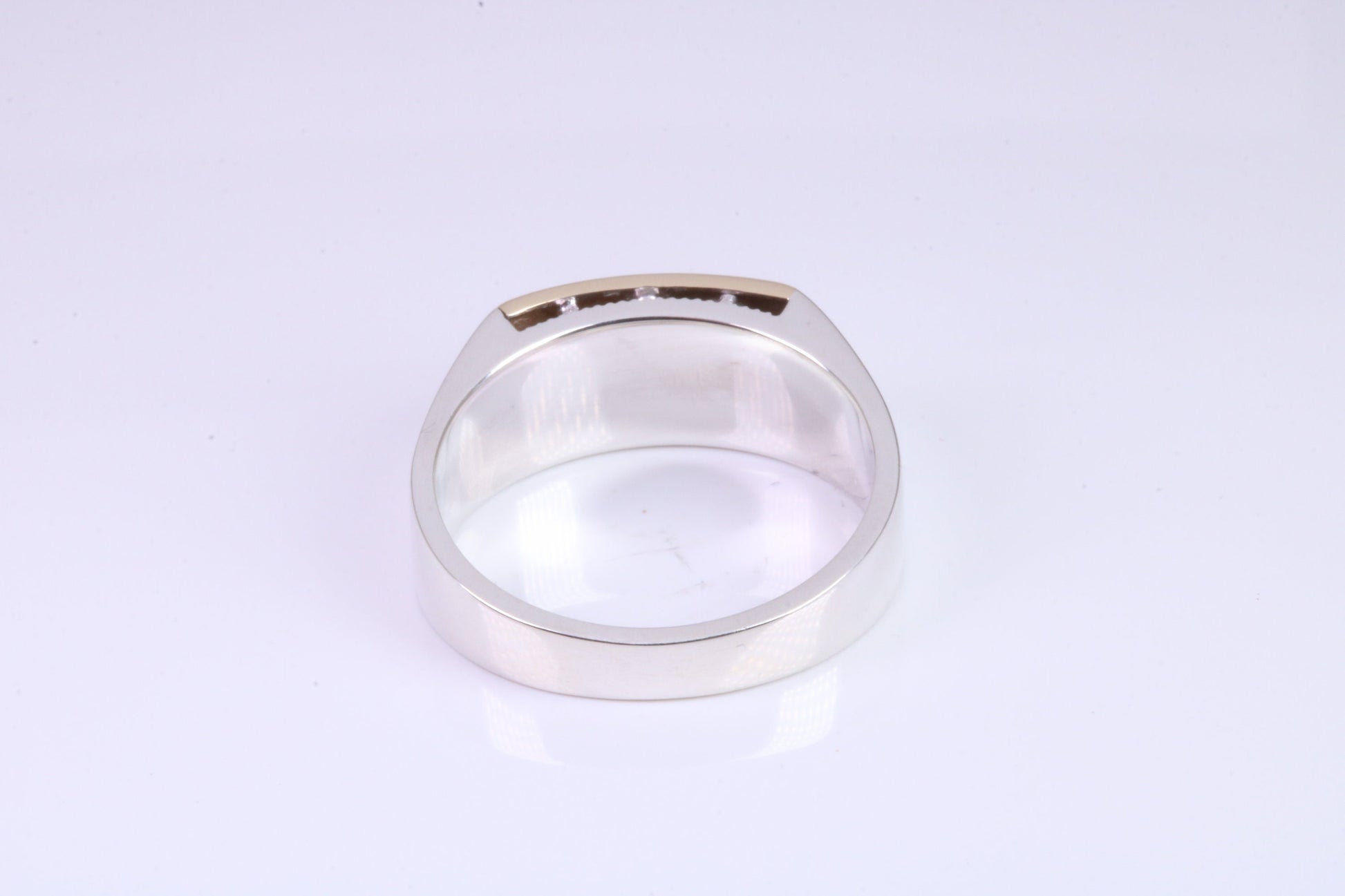 Gents Diamond set Signet Ring, Made from Yellow Gold and Silver, British Hallmarked