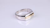 Gents Diamond set Signet Ring, Made from Yellow Gold and Silver, British Hallmarked