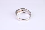 Gents Diamond set Signet Ring, Made from Yellow Gold and Silver, British Hallmarked
