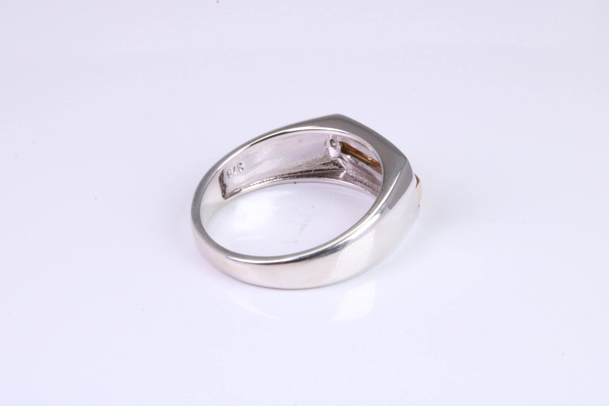 Gents Diamond set Signet Ring, Made from Yellow Gold and Silver, British Hallmarked
